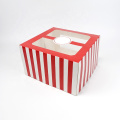 Custom Cake Box  Packaging  Dessert  Macaron Cupcake puff folding Paper cardboard Boxes  with Clear Window